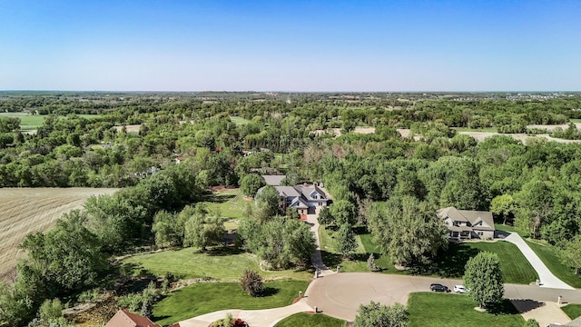 aerial view of a heavily wooded area