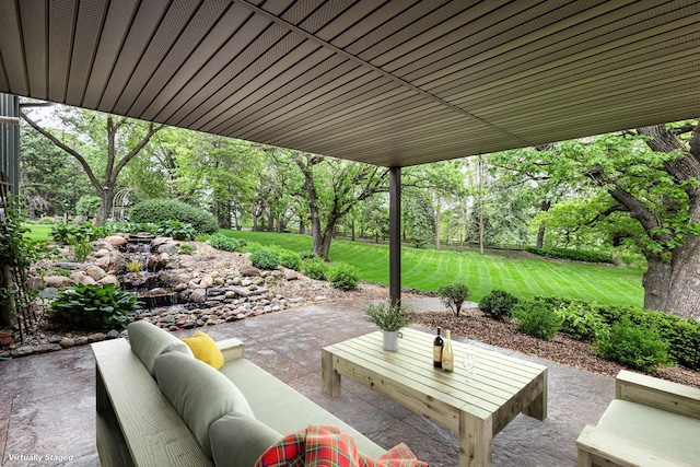 view of patio with outdoor lounge area