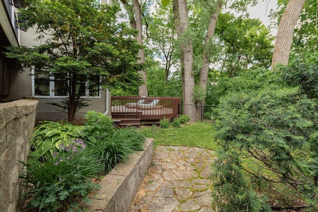 2 Edgcumbe Pl, Saint Paul, MN 55116 - view of yard featuring a wooden deck and french doors