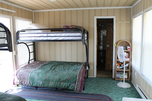 39624 Crane Lake Dr, Clitherall Twp, MN 56515 - bedroom with a baseboard heating unit and carpet