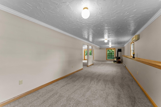 331 Sunset Ln N, Cambridge, MN 55008 - unfurnished room with carpet flooring, a baseboard heating unit, and crown molding