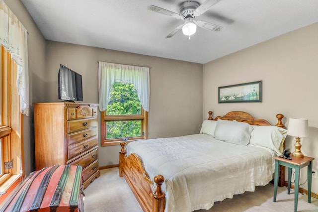 20473 Leisure Dr, Pelican Rapids, MN 56572 - bedroom featuring carpet floors, baseboards, and a ceiling fan