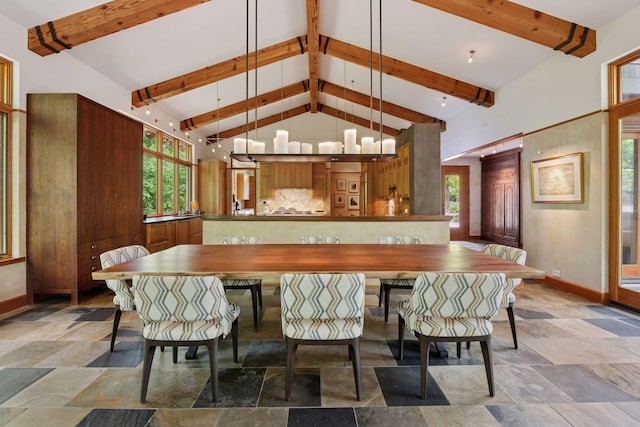20545 Linden Rd, Deephaven, MN 55331 - kitchen with baseboards, stone tile flooring, and plenty of natural light