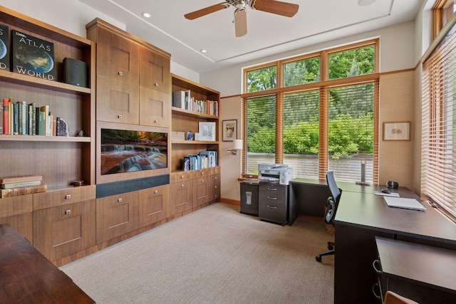 20545 Linden Rd, Deephaven, MN 55331 - office area featuring a ceiling fan and carpet
