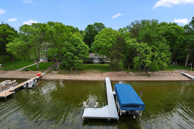 10001 Jeske Ave NW, Corinna Twp, MN 55302 - dock with a water view and boat lift
