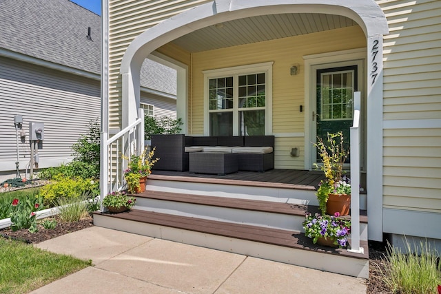 2737 Faulkner Dr, Chaska, MN 55318 - entrance to property with an outdoor living space and cooling unit