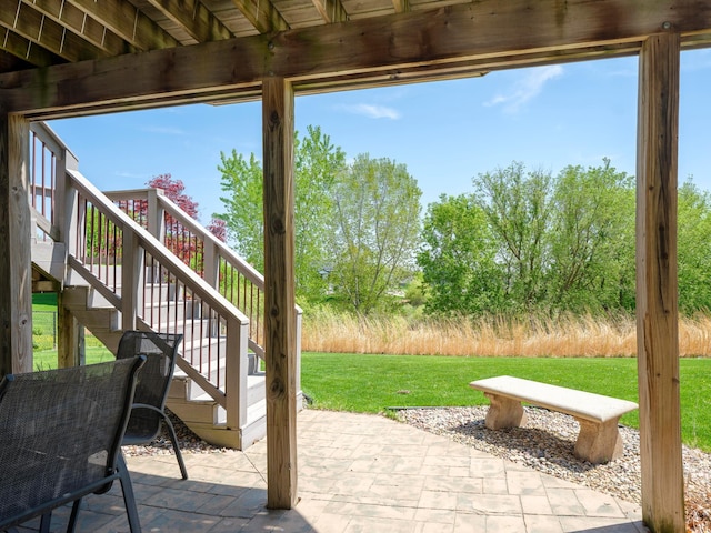 view of patio / terrace with stairs