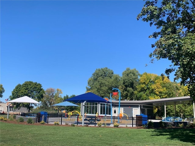 view of community featuring a playground