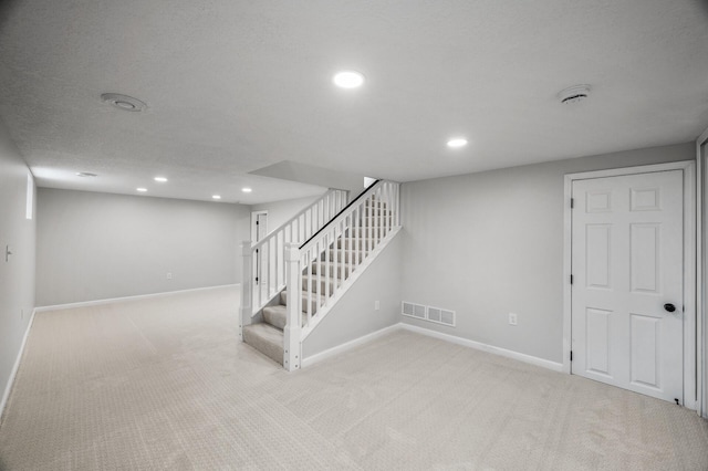 3213 63rd Ave N, Brooklyn Center, MN 55429 - finished basement featuring recessed lighting, carpet flooring, baseboards, and stairs