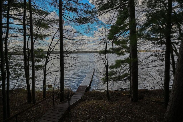 1196 Blackburn Rd, Scott Twp, WI 54801 - dock featuring a water view