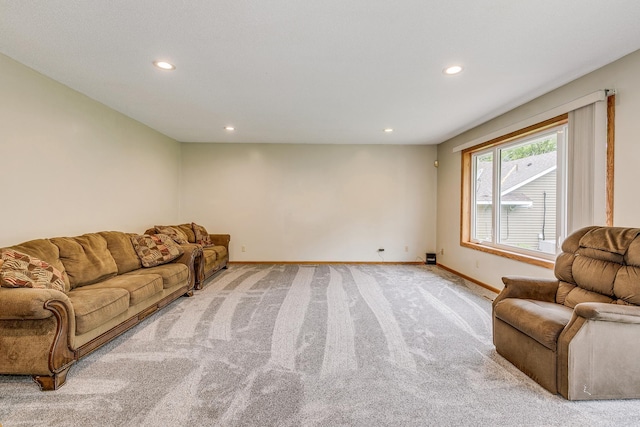 121 Yorkton Rdg, Little Canada, MN 55117 - living room with light carpet, recessed lighting, and baseboards