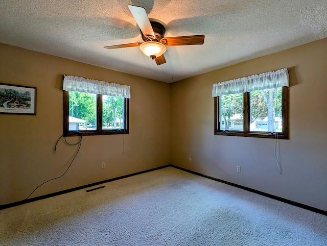 1401 5th St, Montevideo, MN 56265 - carpeted empty room with plenty of natural light, ceiling fan, baseboards, and a textured ceiling