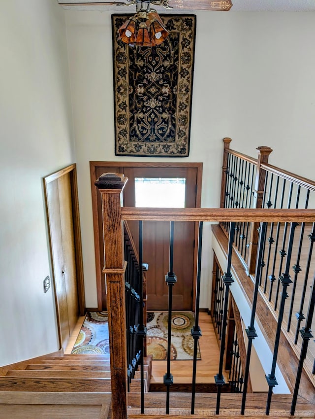 1401 5th St, Montevideo, MN 56265 - staircase with wood finished floors