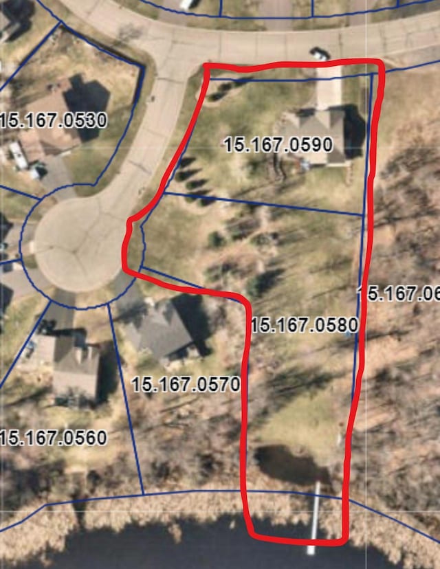 855 Elins Lake Rd SE, Cambridge, MN 55008 - aerial overview of property's location featuring property parcel outlined