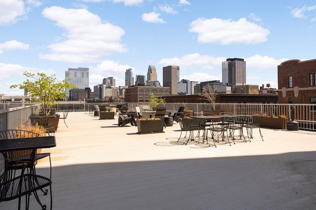 view of patio / terrace with a skyline view
