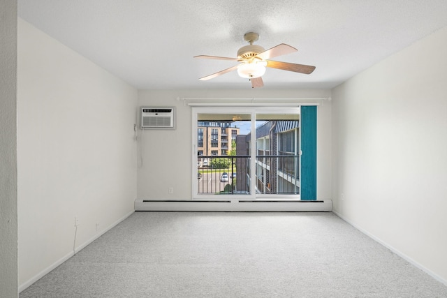 4820 Park Commons Dr Unit 329, Saint Louis Park, MN 55416 - carpeted empty room with a wall unit AC, a ceiling fan, and baseboards