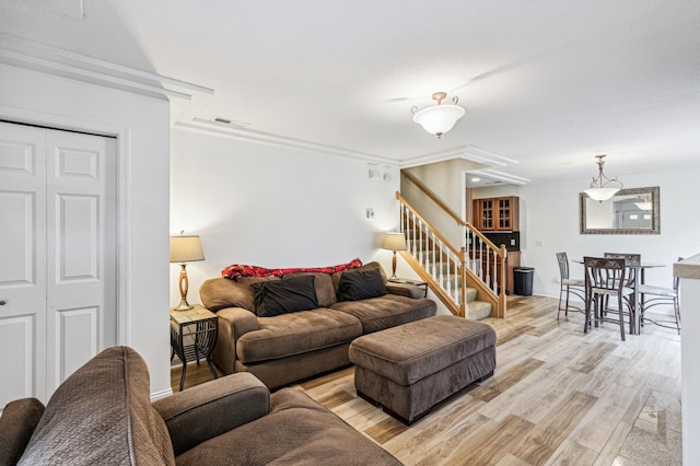 21113 Clydesdale Curv, Forest Lake, MN 55025 - living room with light wood-type flooring and stairway
