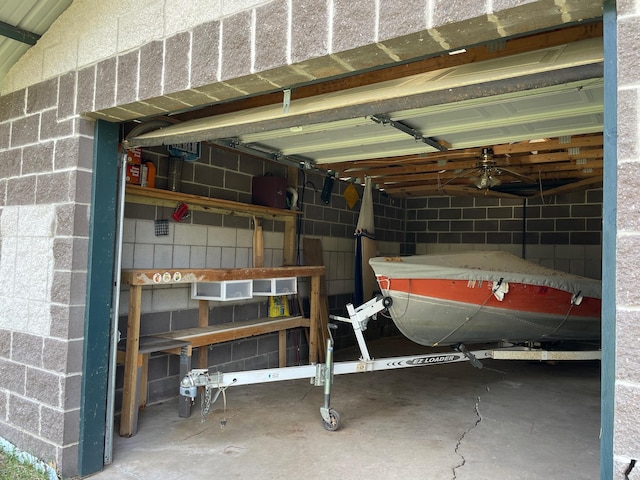 view of garage