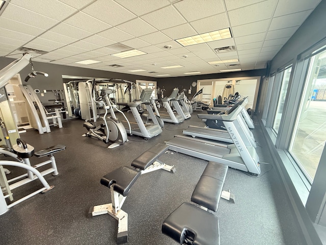 5173 Farnham Dr N, Hugo, MN 55038 - workout area featuring a paneled ceiling