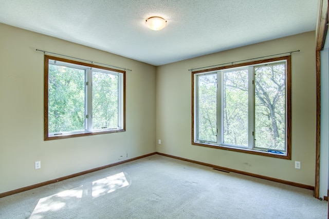 1286 Krattley Ln, North Hudson, WI 54016 - unfurnished room with plenty of natural light, light carpet, baseboards, and a textured ceiling