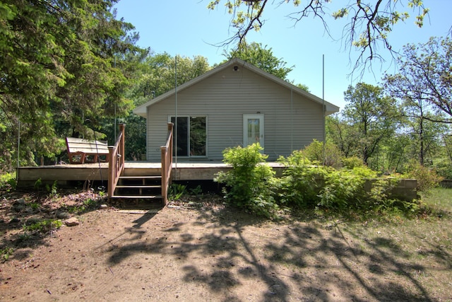 1286 Krattley Ln, North Hudson, WI 54016 - rear view of property with a wooden deck