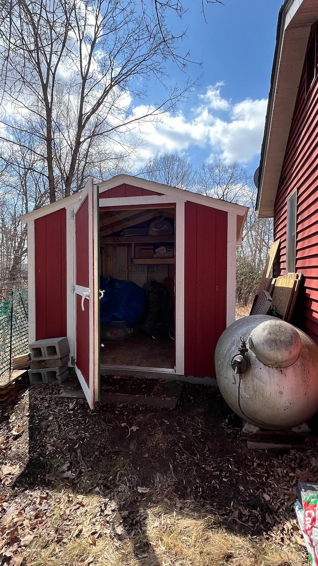 view of shed
