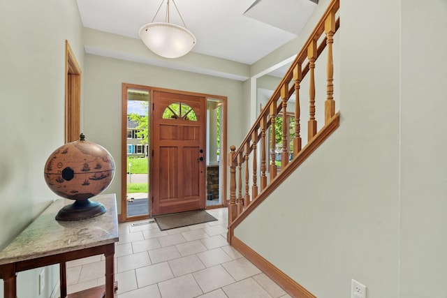 11600 43rd Ave N, Plymouth, MN 55442 - entrance foyer with stairway and light tile patterned floors