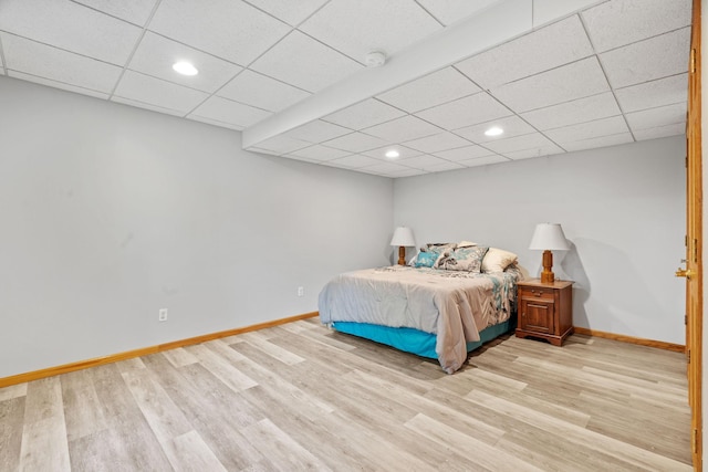 11600 43rd Ave N, Plymouth, MN 55442 - bedroom with light wood finished floors, a drop ceiling, baseboards, and recessed lighting