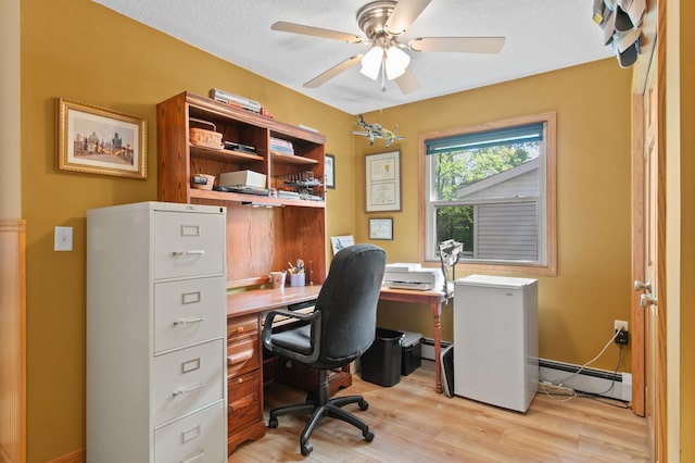12177 Fremont Ln, Zimmerman, MN 55398 - office space featuring baseboard heating, light wood-style flooring, and ceiling fan