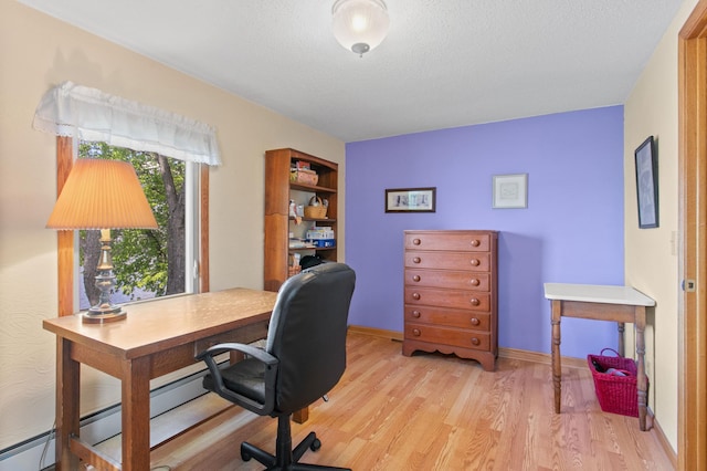 12177 Fremont Ln, Zimmerman, MN 55398 - office with light wood-type flooring and baseboard heating