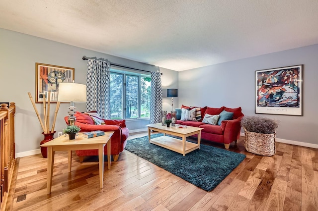 11476 65th Pl N, Maple Grove, MN 55369 - living area featuring wood finished floors, a textured ceiling, and baseboards