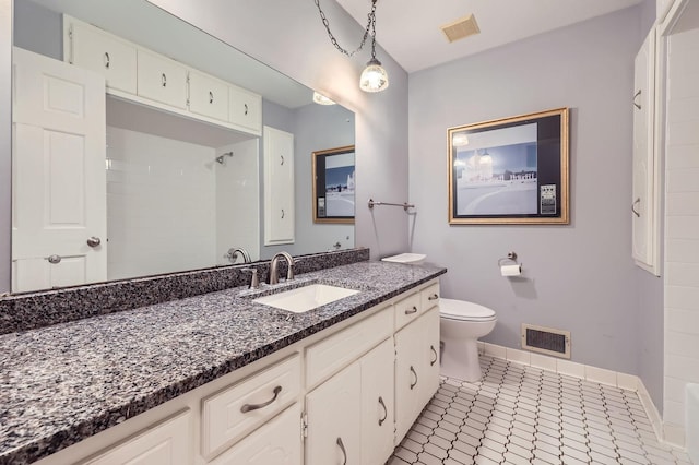 11476 65th Pl N, Maple Grove, MN 55369 - full bath featuring baseboards, vanity, toilet, a shower, and tile patterned floors