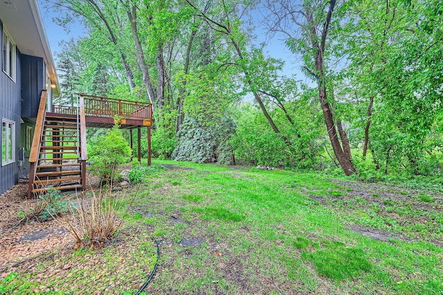 11476 65th Pl N, Maple Grove, MN 55369 - view of yard featuring stairs and a wooden deck