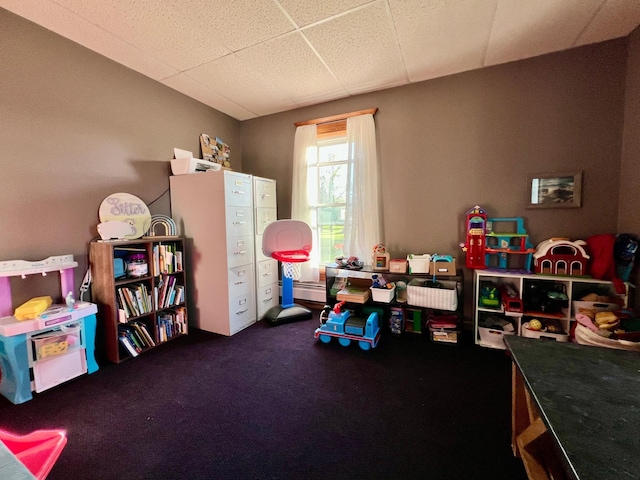 308 Cedar Ave S, Odessa, MN 56276 - recreation room with carpet flooring and a baseboard heating unit