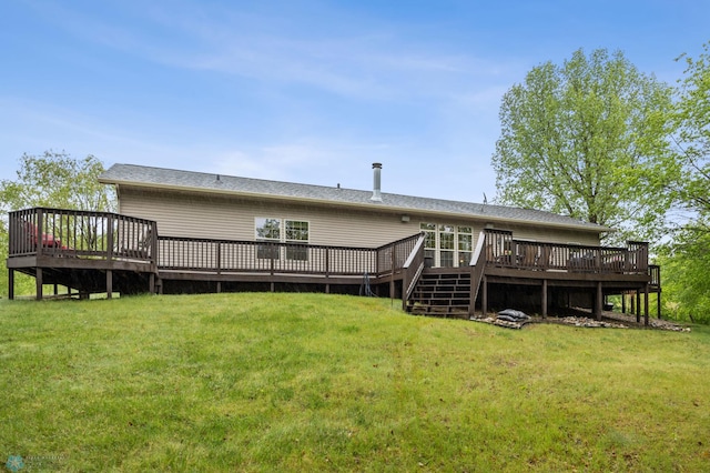 15350 Blackhawk Rd, Audubon, MN 56511 - back of property featuring a yard and a deck