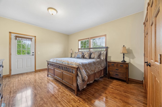 15350 Blackhawk Rd, Audubon, MN 56511 - bedroom with multiple windows, baseboards, and wood finished floors