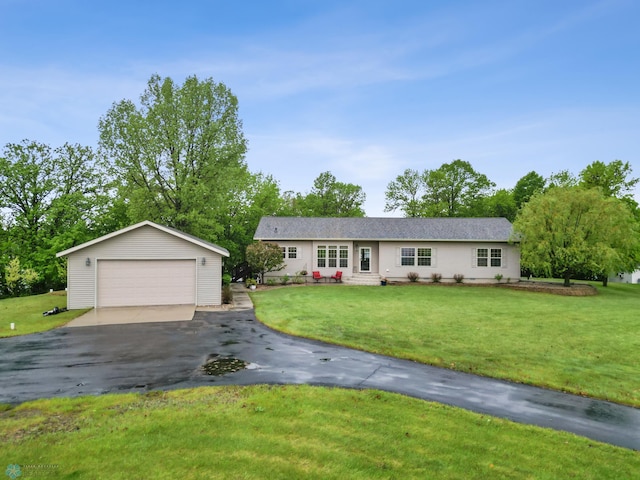 15350 Blackhawk Rd, Audubon, MN 56511 - single story home featuring a detached garage, an outbuilding, and a front yard