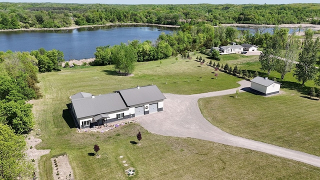 13936 County Road 7 NW, Clearwater Twp, MN 55320 - view from above of property with a forest and a large body of water
