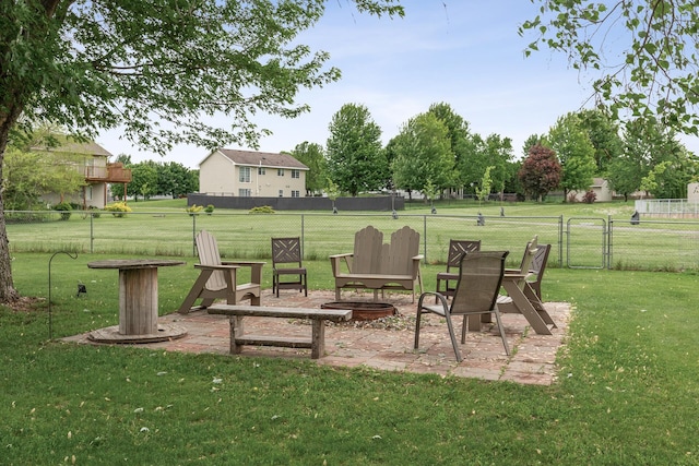 809 Orchard St, Belle Plaine, MN 56011 - view of yard featuring an outdoor fire pit and a gate