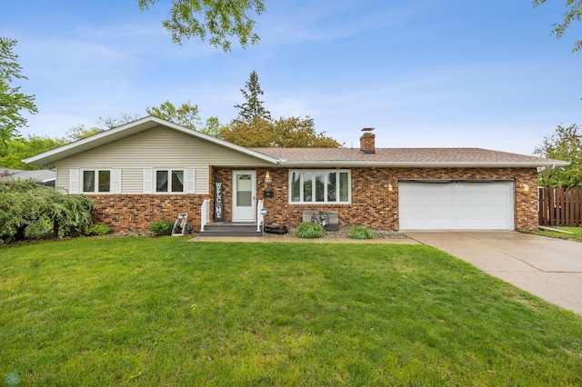3105 Edgewood Dr N, Fargo, ND 58102 - single story home with a chimney, concrete driveway, brick siding, and an attached garage