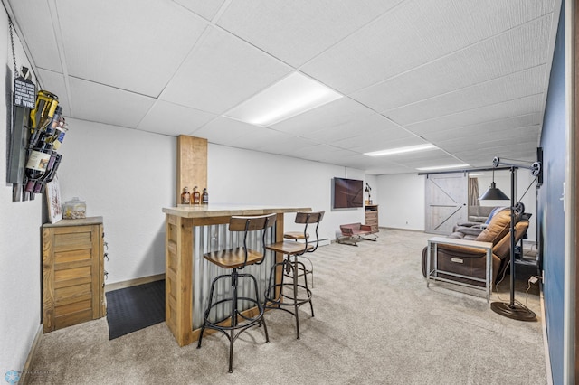 3105 Edgewood Dr N, Fargo, ND 58102 - indoor dry bar featuring carpet, baseboards, and a paneled ceiling