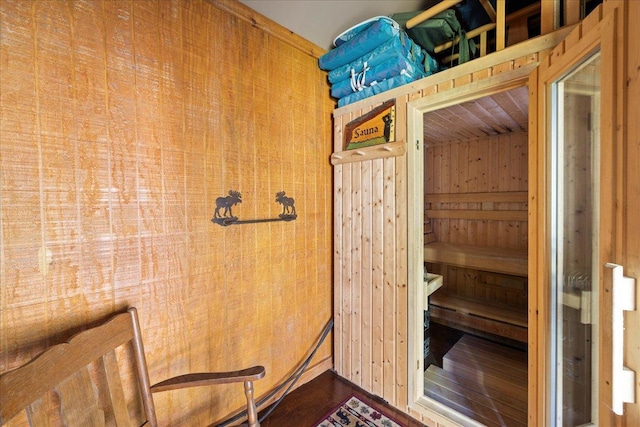 10397 Johnson Rd, Orr, MN 55771 - sauna / steam room featuring wood walls and wood finished floors
