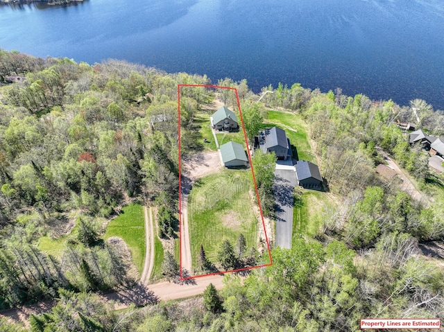 3818 Erickson Rd, Barnum, MN 55707 - view of property location with a nearby body of water, a forest, and property parcel outlined