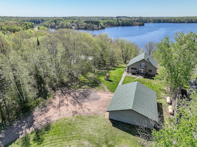 3818 Erickson Rd, Barnum, MN 55707 - view from above of property featuring a nearby body of water and a heavily wooded area