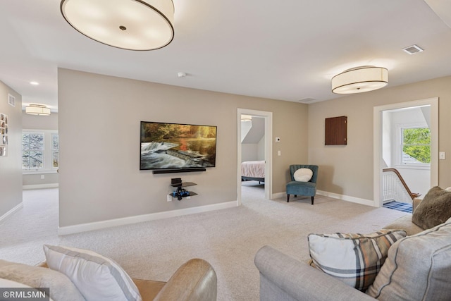 46 Crocus Pl, Saint Paul, MN 55102 - living room featuring carpet, baseboards, and healthy amount of natural light