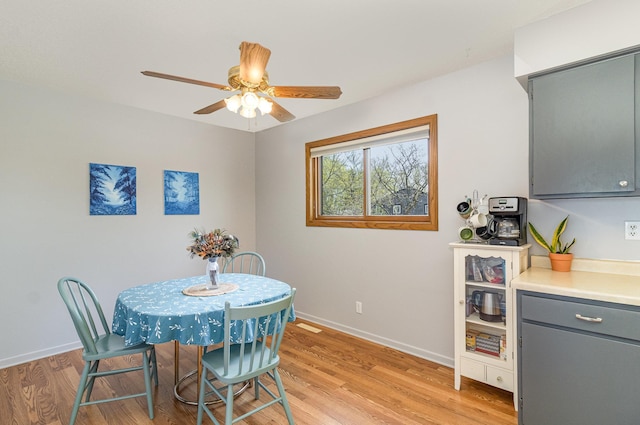 6872 Grenwich Ln N Unit 0, Oakdale, MN 55128 - dining area featuring light wood-type flooring and a ceiling fan