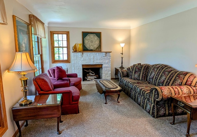 617 9th St, Montevideo, MN 56265 - living room with carpet floors and a fireplace