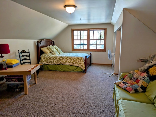 617 9th St, Montevideo, MN 56265 - bedroom with lofted ceiling, carpet floors, and baseboards