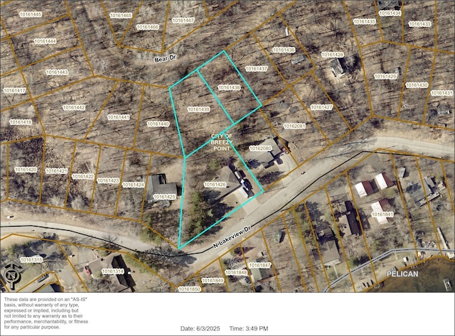 30703 Lakeview Dr, Breezy Point, MN 56472 - aerial view of property's location with property parcel outlined