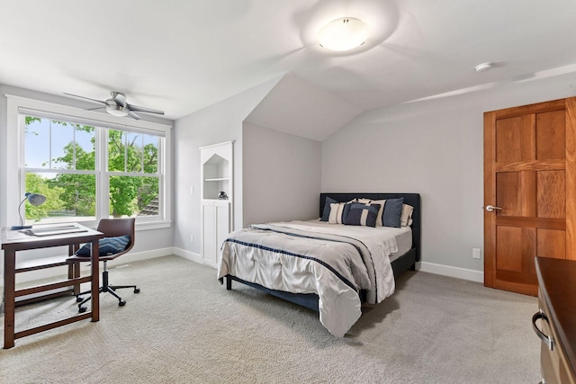 154 Babcock Ln, Wayzata, MN 55391 - bedroom with light colored carpet, baseboards, a desk, and vaulted ceiling
